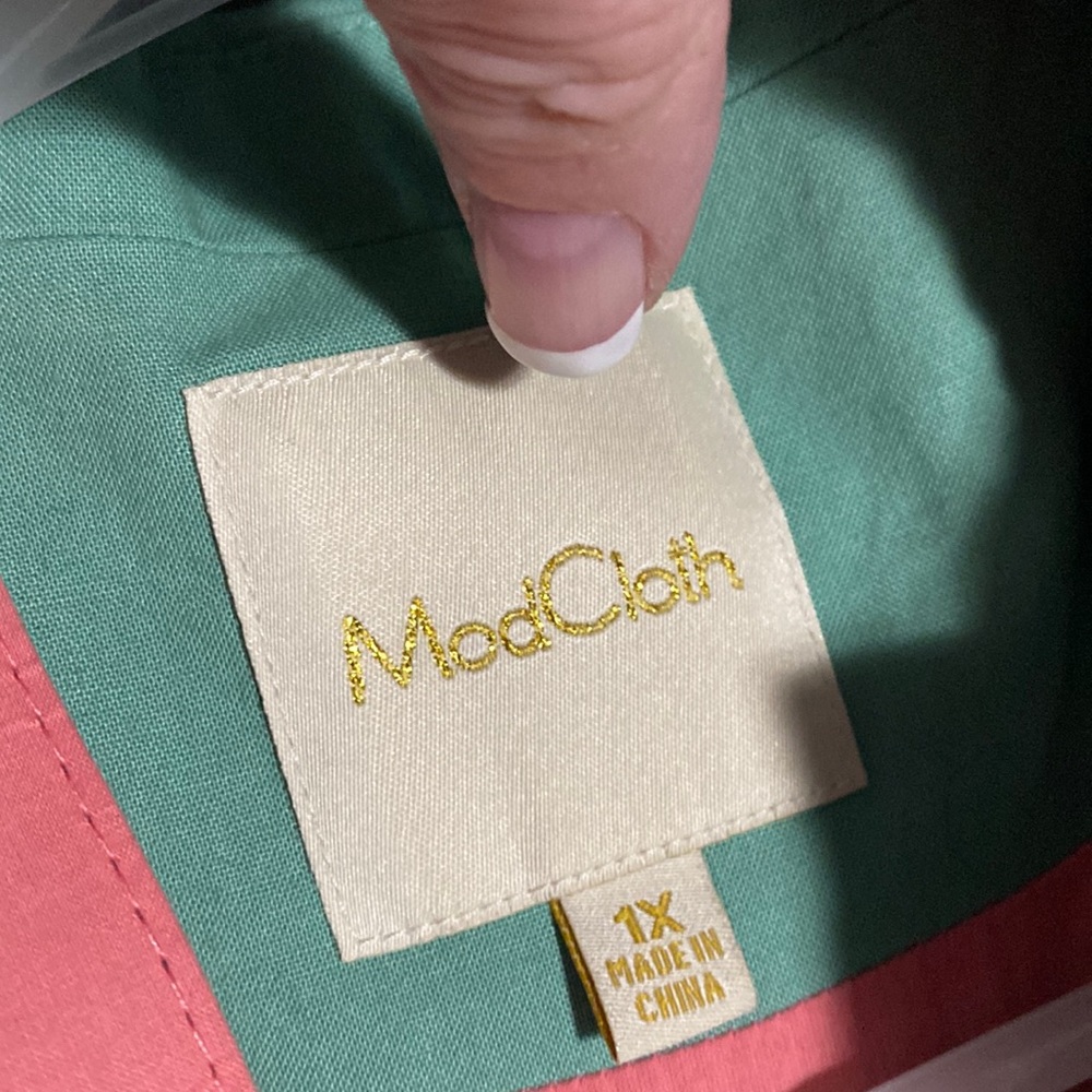 ModCloth dress size 1x mint and coral
